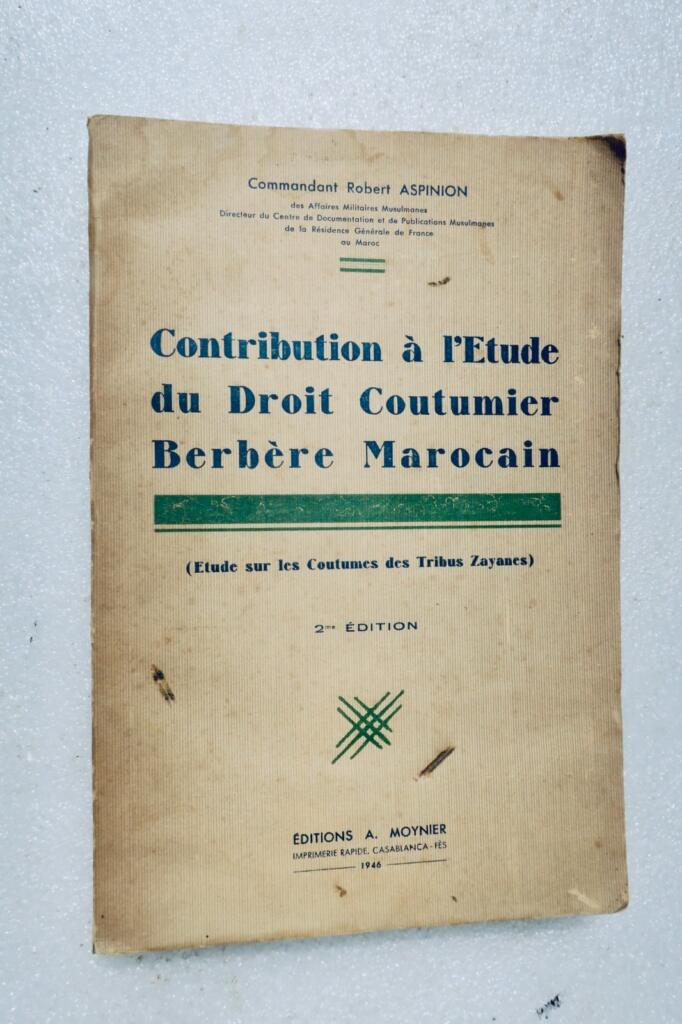berbère CONTRIBUTION A L’ÉTUDE DU DROIT COUTUMIER BERBERE MAROCAin