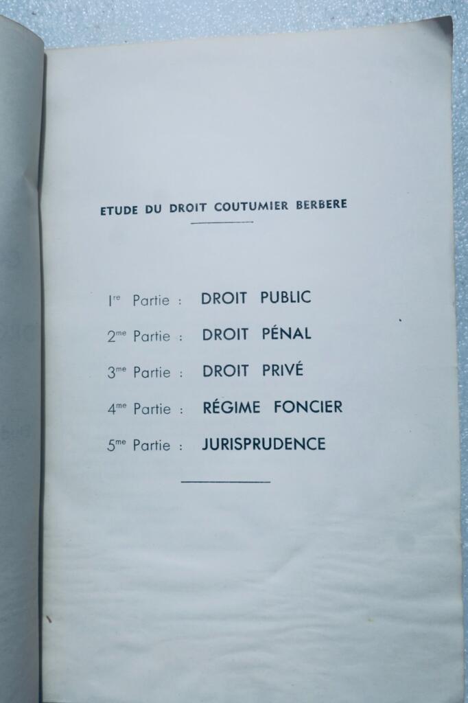 berbère CONTRIBUTION A L’ÉTUDE DU DROIT COUTUMIER BERBERE MAROCAin