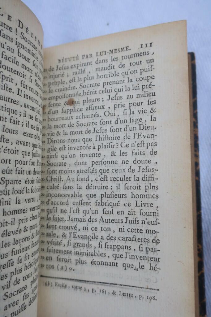 BERGIER LE DEISME REFUTE PAR LUI MEME 1765