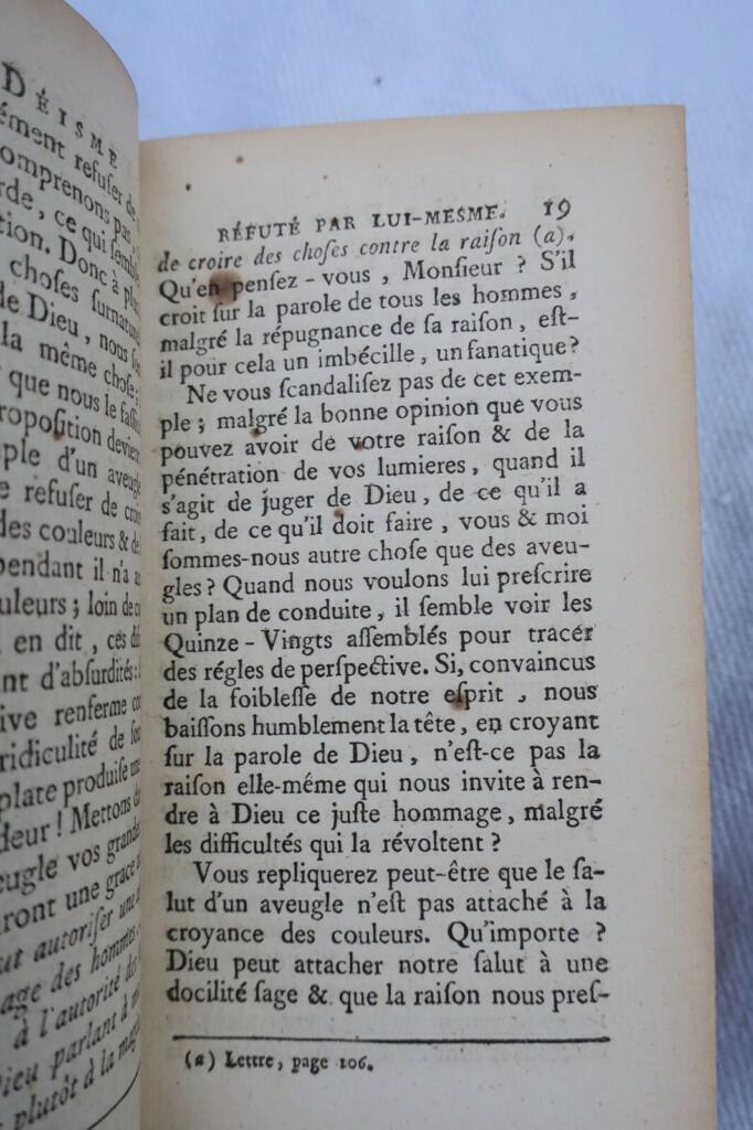 BERGIER LE DEISME REFUTE PAR LUI MEME 1765