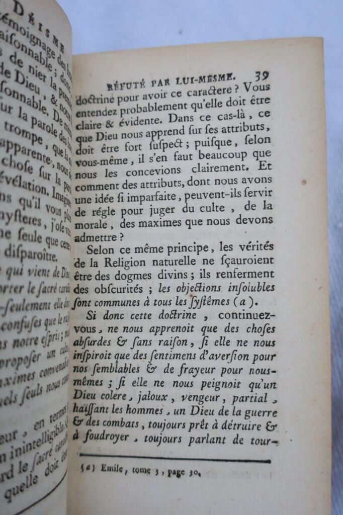 BERGIER LE DEISME REFUTE PAR LUI MEME 1765