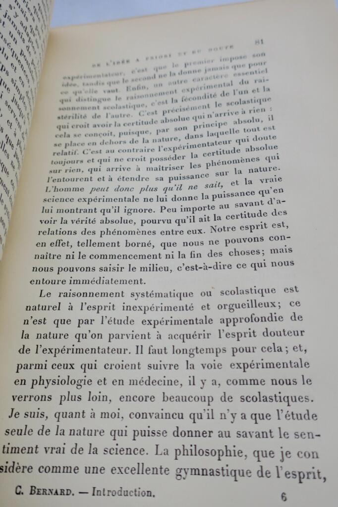 BERNARD (Claude); Introduction à l’étude de la Médecine Expérimentale 1912