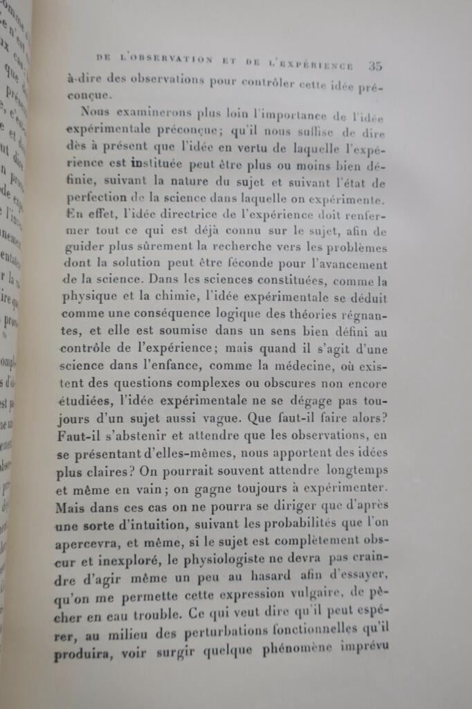 BERNARD (Claude); Introduction à l’étude de la Médecine Expérimentale 1912