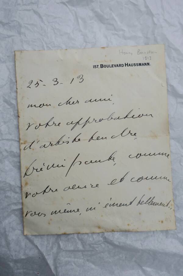 Bernstein lettre manuscrite autographe signée