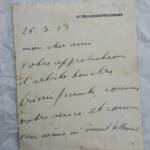 Unterzeichnete handschriftliche Nachricht von Bernstein