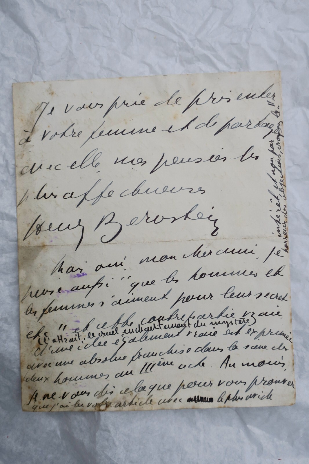 Bernstein lettre manuscrite autographe signée – Image 3