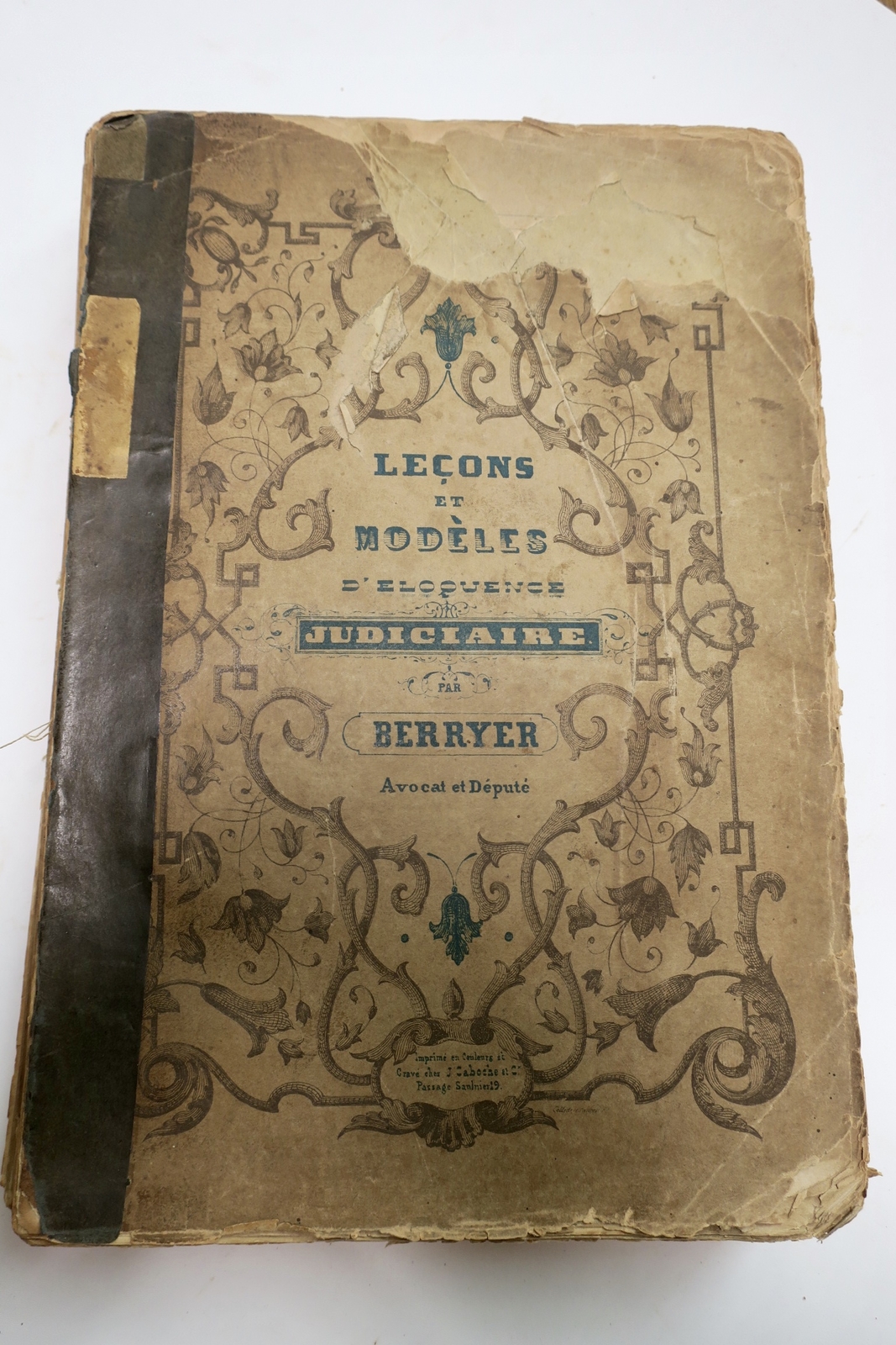 バリエールの法廷弁論の講義<span class="lla-card-orig-wrap"><span class="lla-card-orig">❦ BERRYER Leçons et modèles d’éloquence judiciaire 1838</span></span> - La Librairie Antique