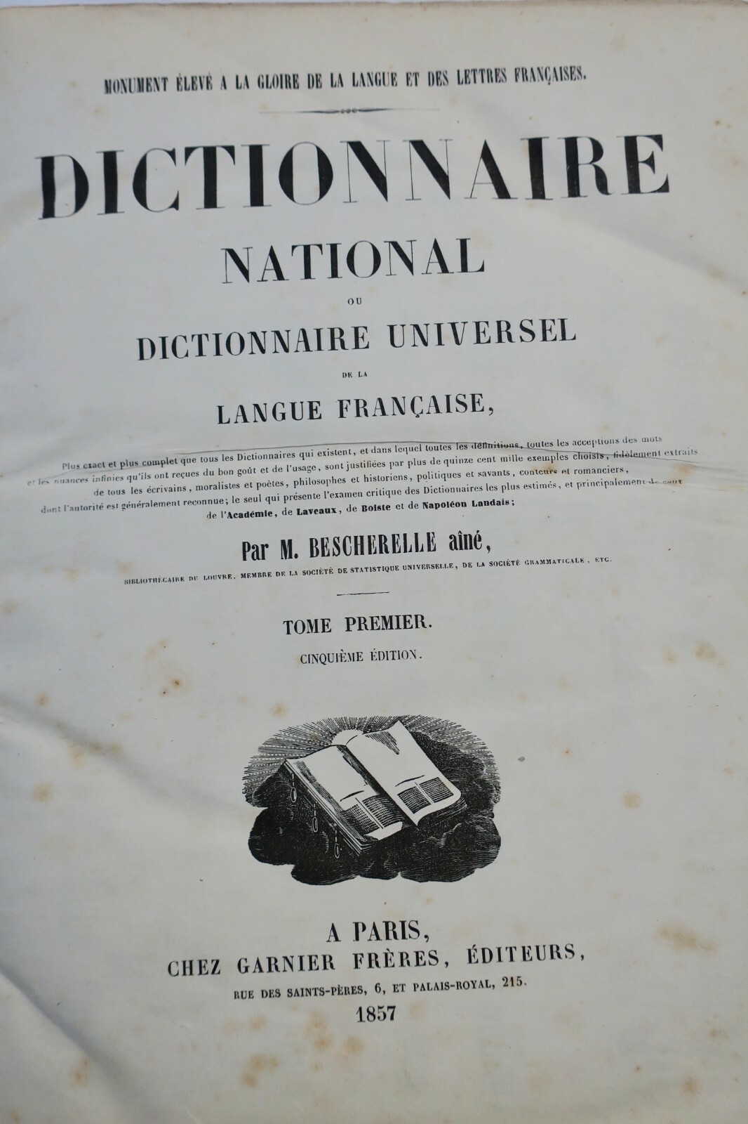 Bescherelle AÎNE M. Dictionnaire national 1857 en 3 volumes – Image 7