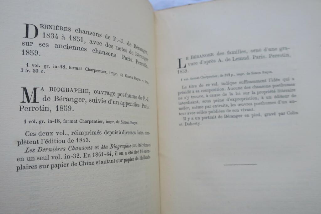Bibliography of Béranger's Works