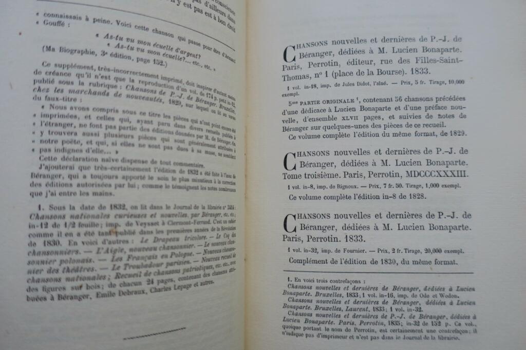 Bibliography of Béranger's Works