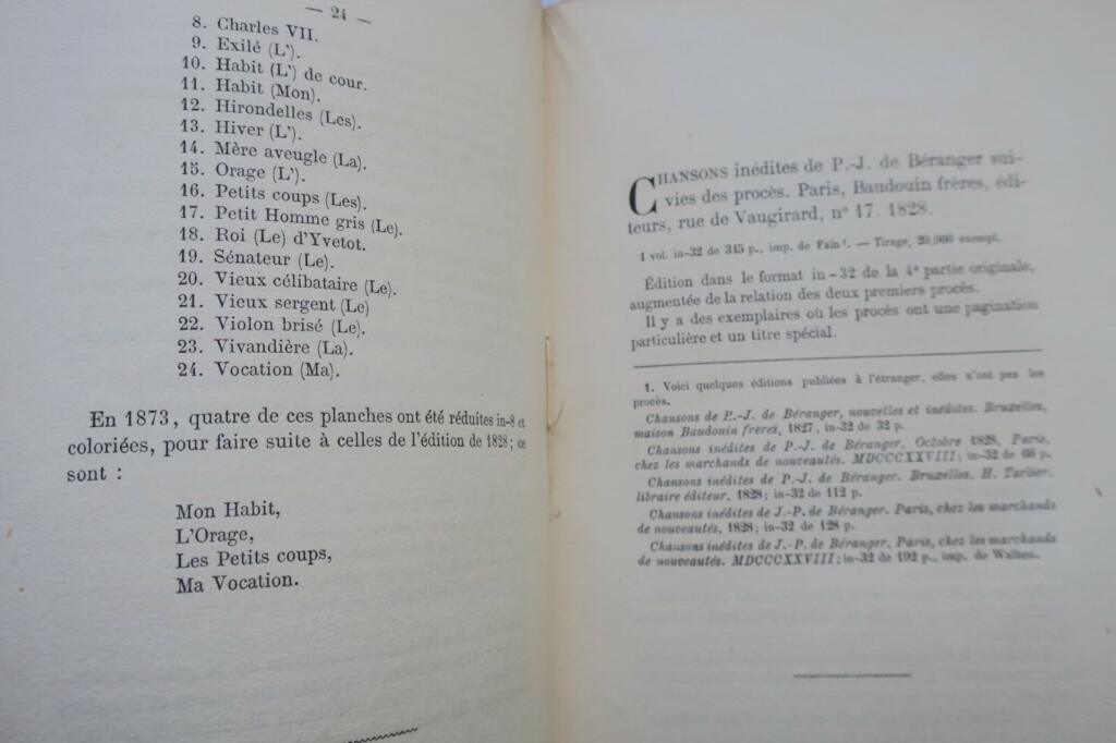 Bibliography of P.J. de Béranger's Works