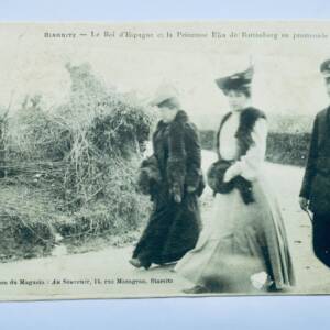 Biarritz The King Of Spain And The Princess Ena Of Battenberg On A Walk