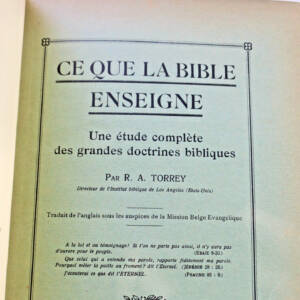Bible R.A TORREY CE QUE LA BIBLE ENSEIGNE
