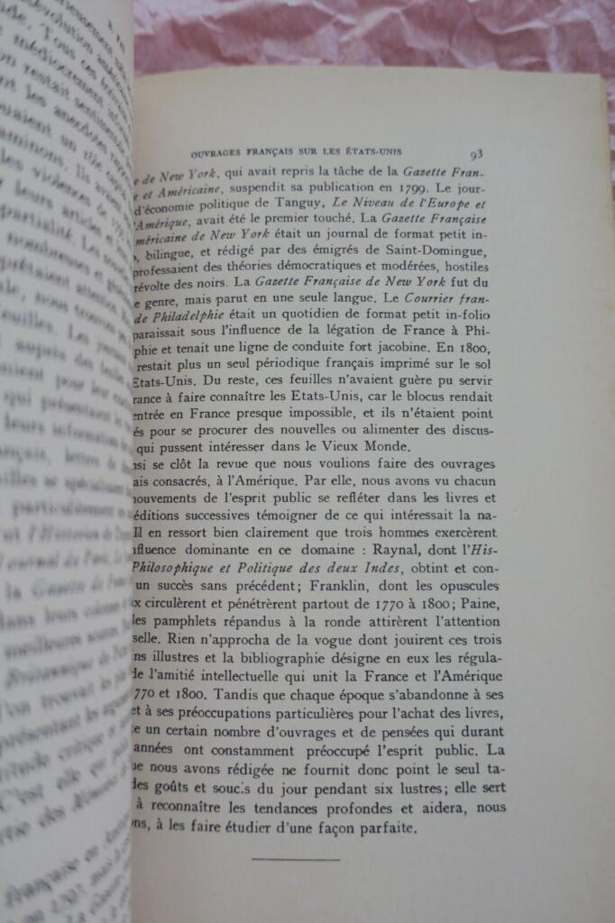 Französische Literatur über Amerika 1770-1800