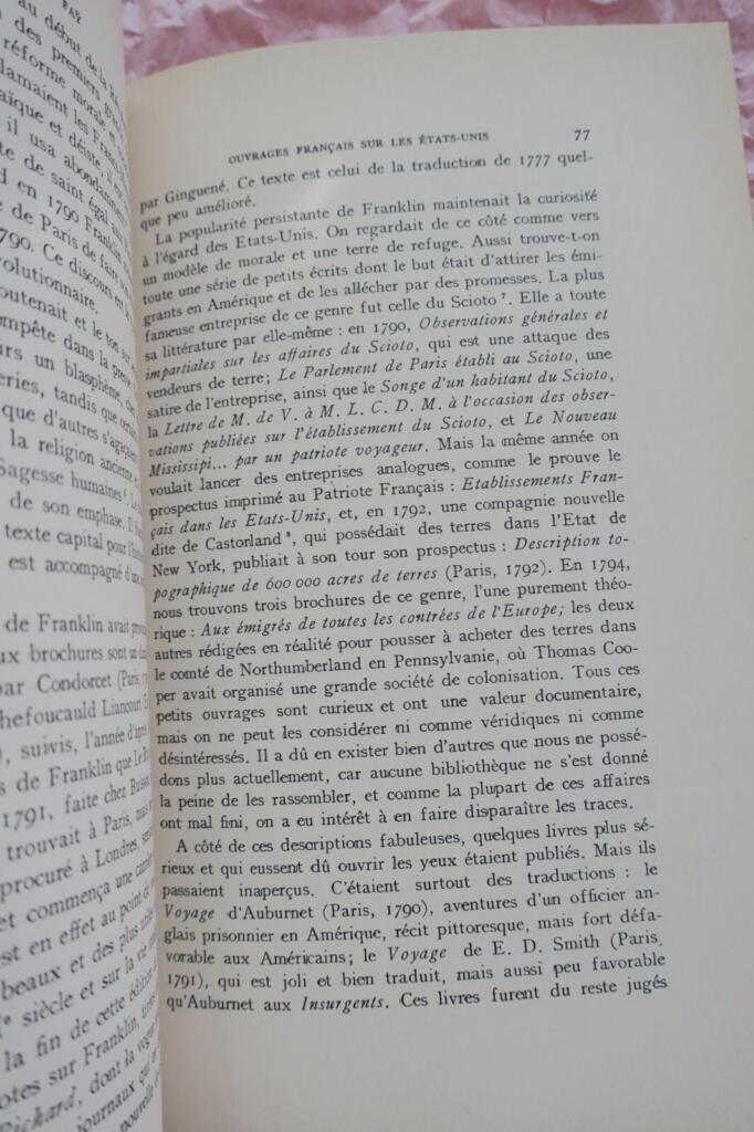 Französische Literatur über Amerika 1770-1800