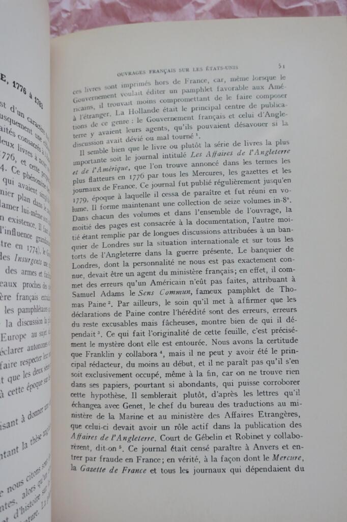Französische Literatur über Amerika 1770-1800