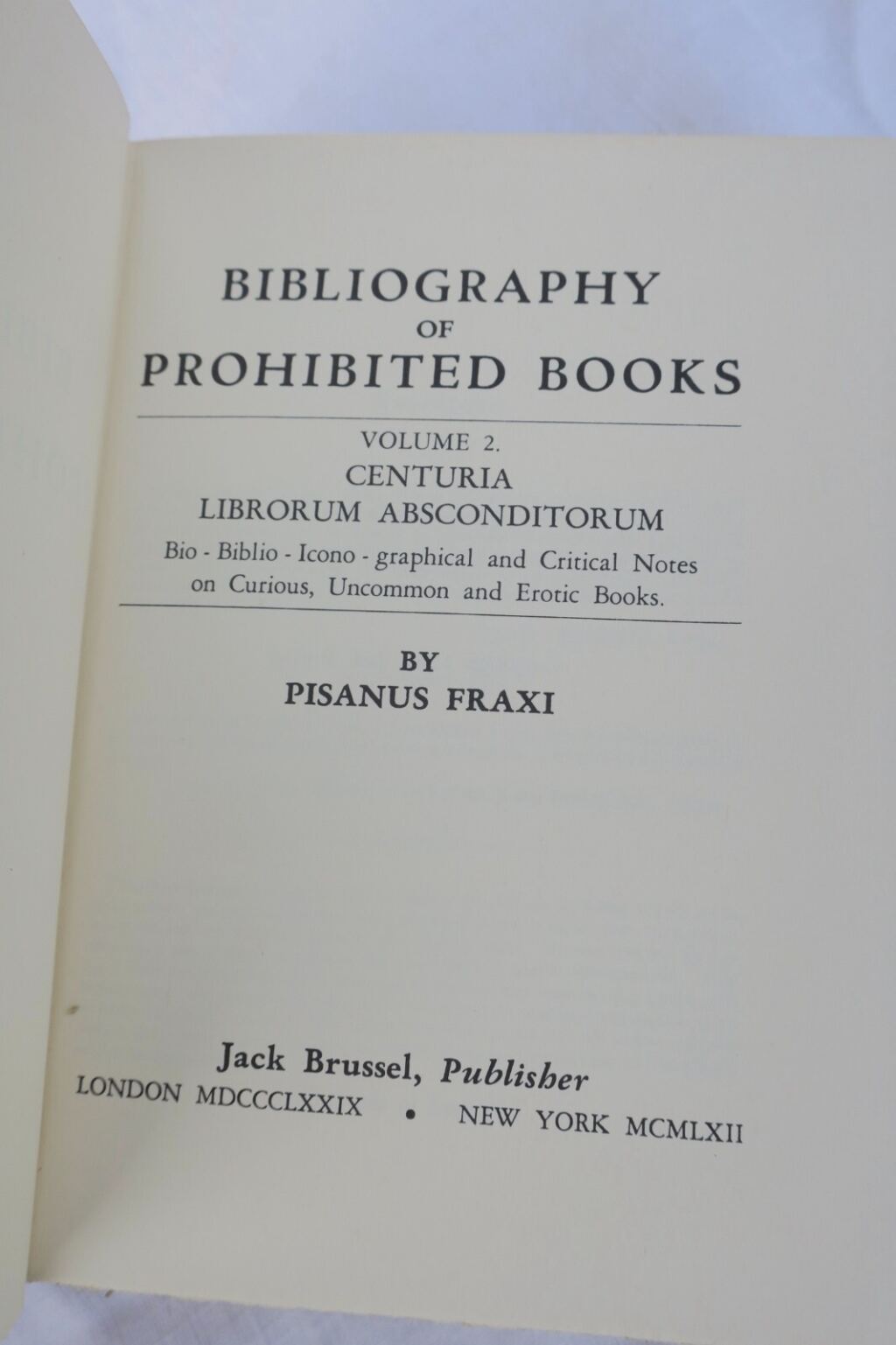 Bibliography of Prohibited Books