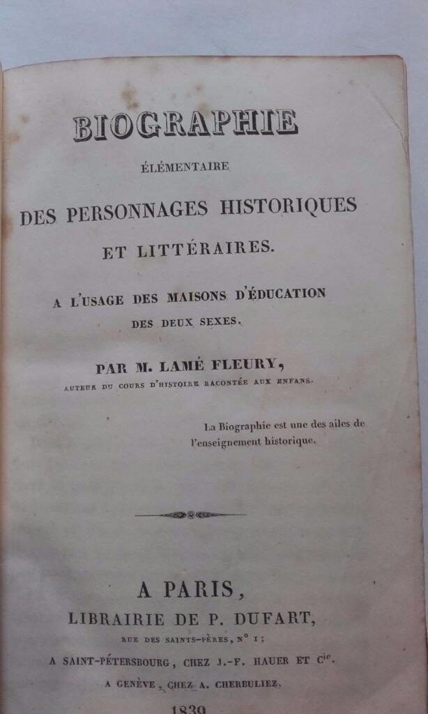 Elementary Biography of Historical and Literary Figures