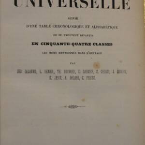 BIOGRAPHIE PORTATIVE UNIVERSELLE suivie d'une table chronologique et alpha. 1851