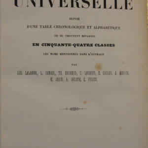 BIOGRAPHIE PORTATIVE UNIVERSELLE suivie d'une table chronologique et alpha. 1851