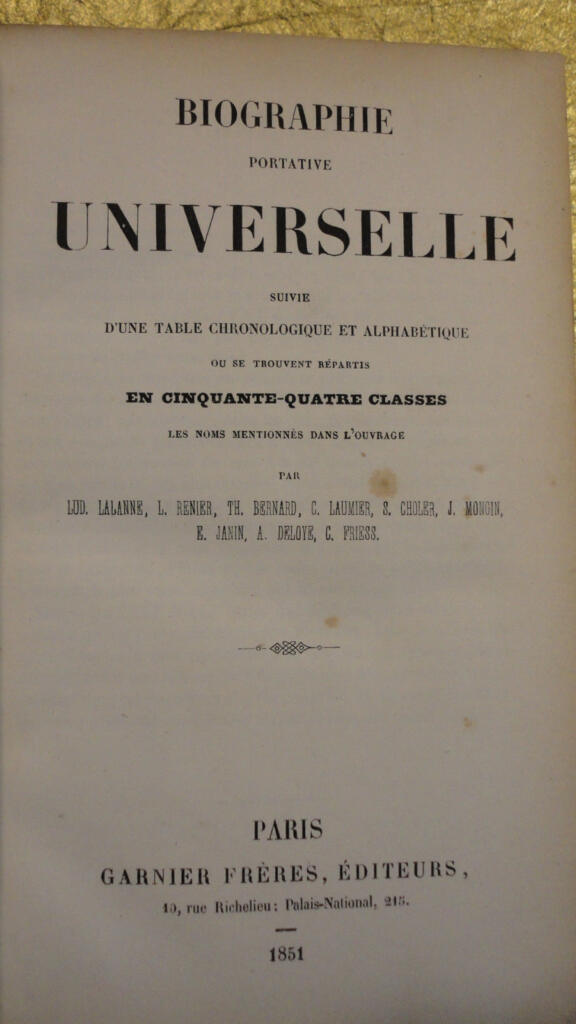 Universal Portable Biography with Chronological and Alphabetical Index