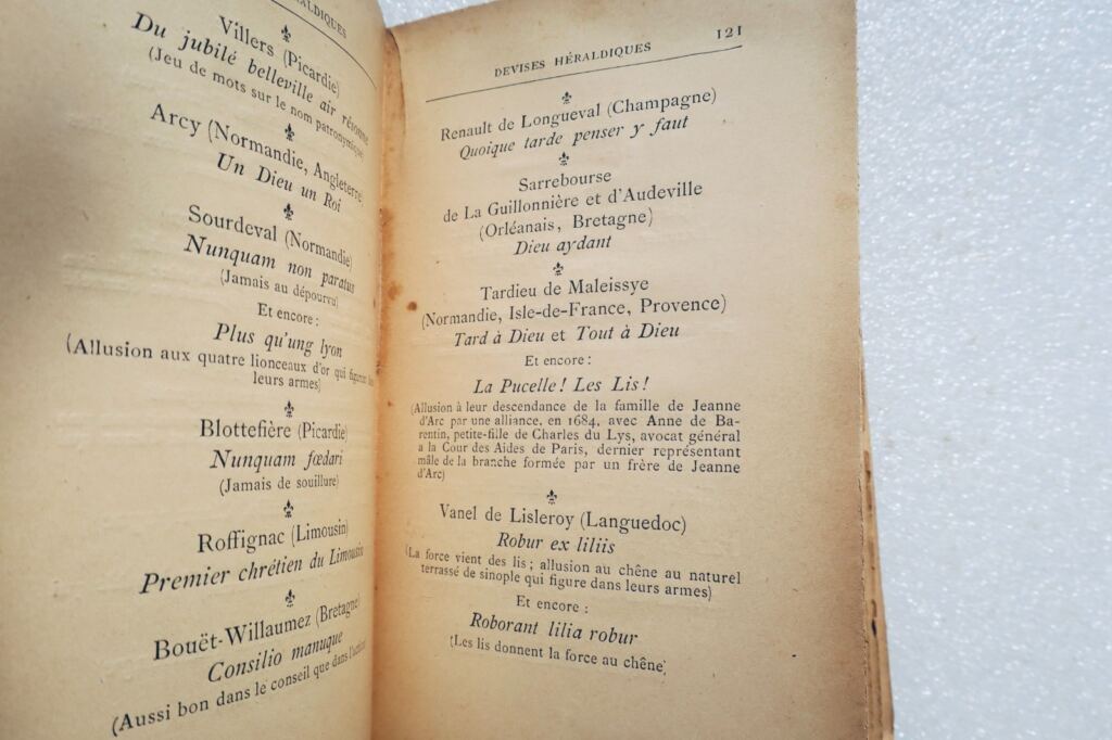 blason La Roque Héraldique de France. Devises héraldiques 1890