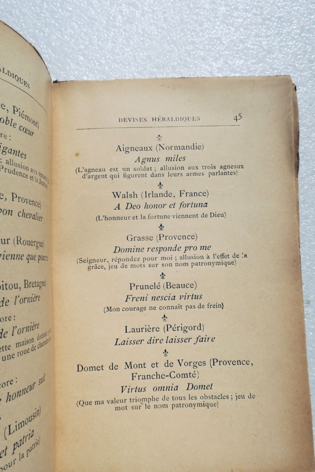 blason La Roque Héraldique de France. Devises héraldiques 1890