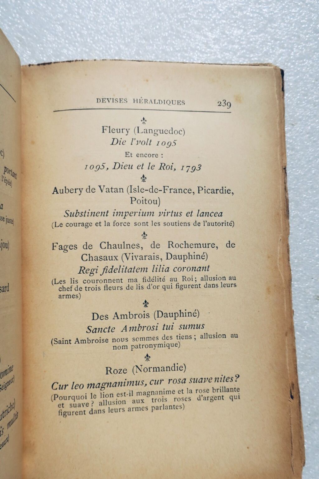 blason La Roque Héraldique de France. Devises héraldiques 1890