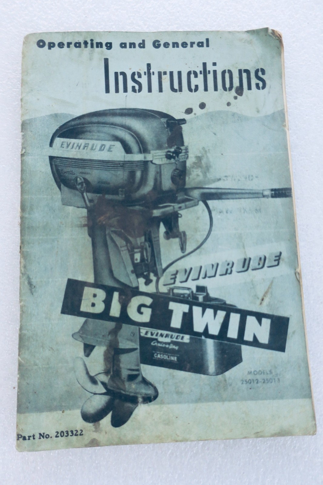 Boat EVINRUDE operating & general instructions BIG TWIN - La Librairie Antique