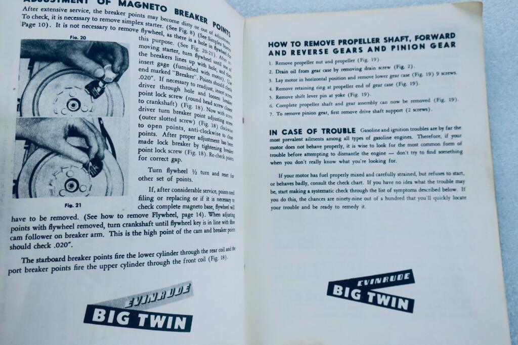 Boat EVINRUDE operating & general instructions BIG TWIN