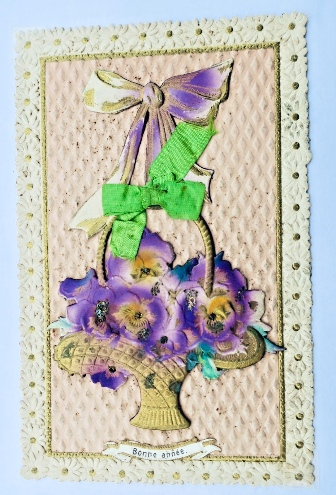 Bonne année corbeille de fleurs - La Librairie Antique