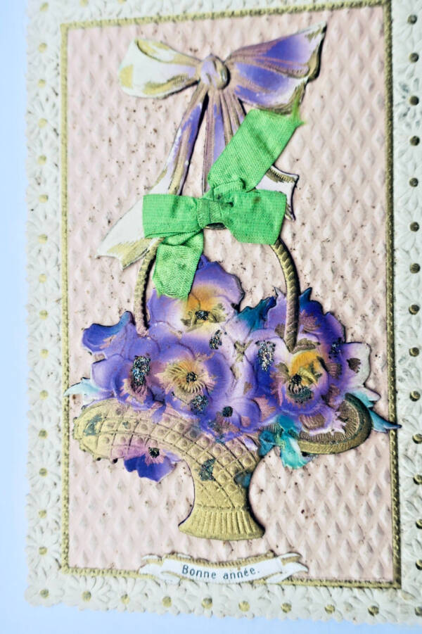 Bonne année corbeille de fleurs