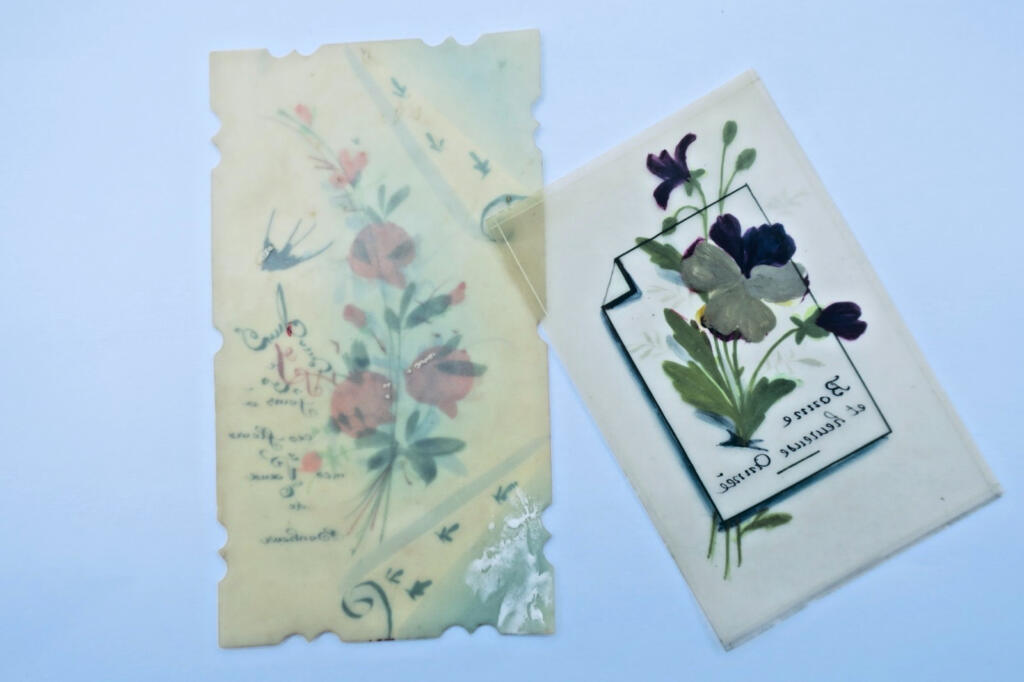 New Year's greeting cards with painted motifs