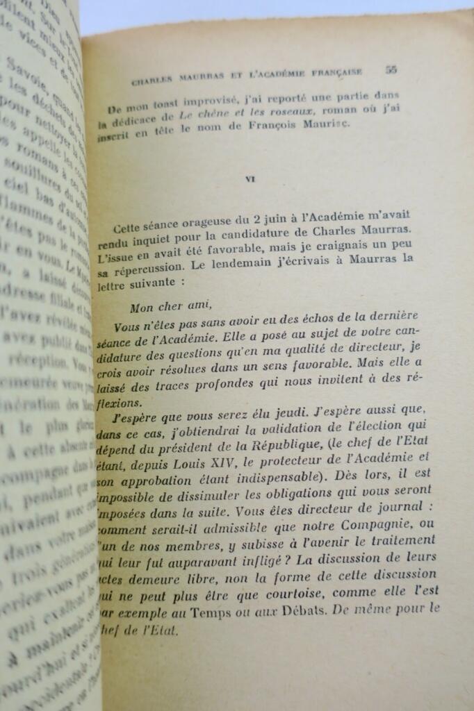 BORDEAUX, Henry. Charles Maurras et l’Académie Française + dédicace