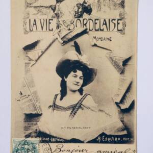 Bordeaux la vie bordelaise mondaine 1904 affiche crevée