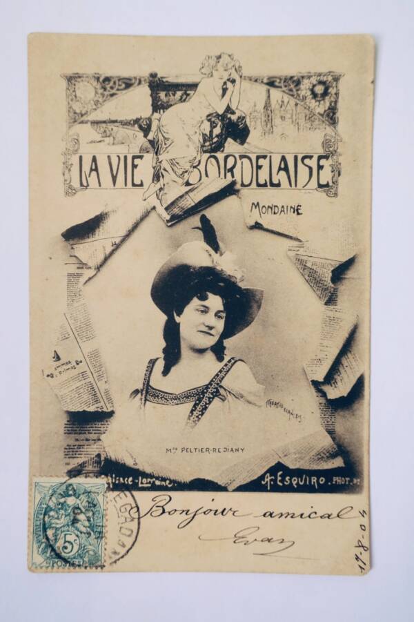 Bordeaux la vie bordelaise mondaine 1904 affiche crevée