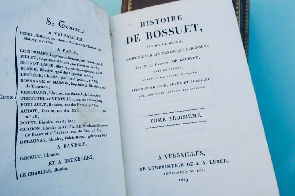 Bossuet Histoire de J.B. BOSSUET 1819 collège royal de Saint-Louis