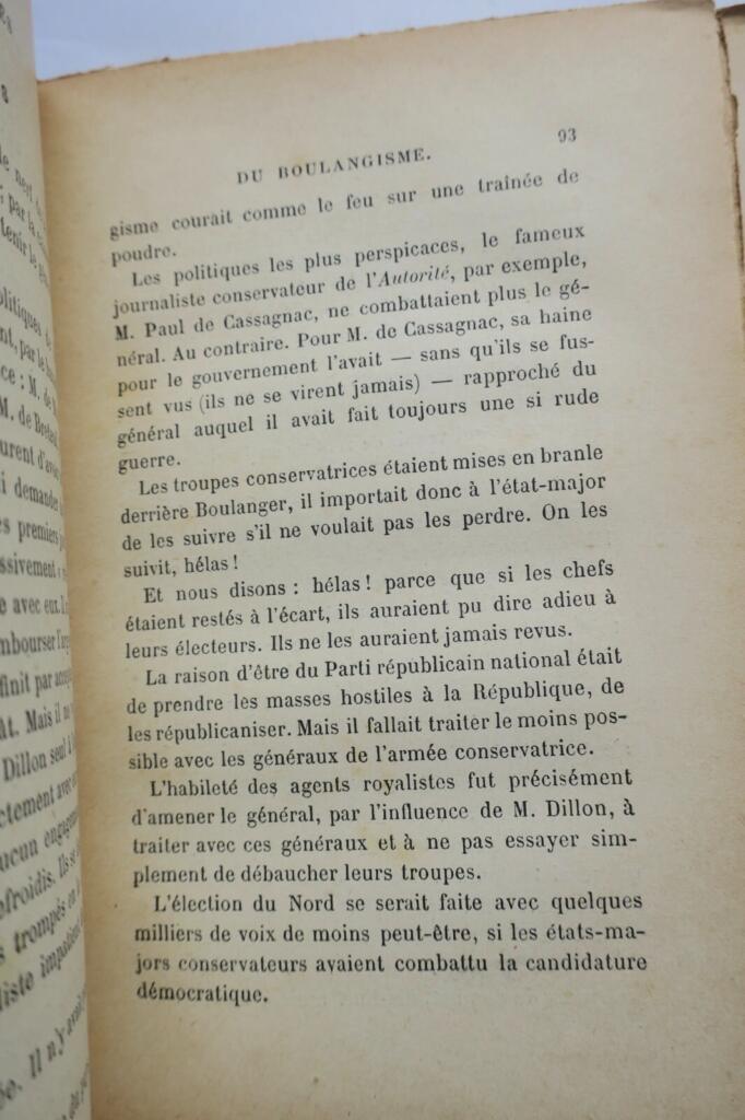 BOULANGER Les coulisses du boulangisme 1890