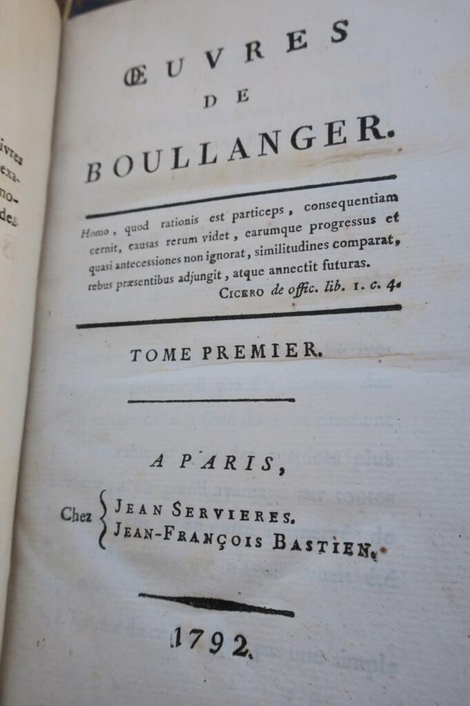 Complete Works of Boulanger, Paris 1792