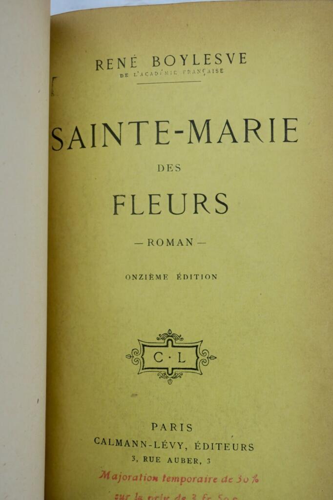 Boylesve La leçon d&rsquo;amour dans un parc / Sainte-marie des fleurs