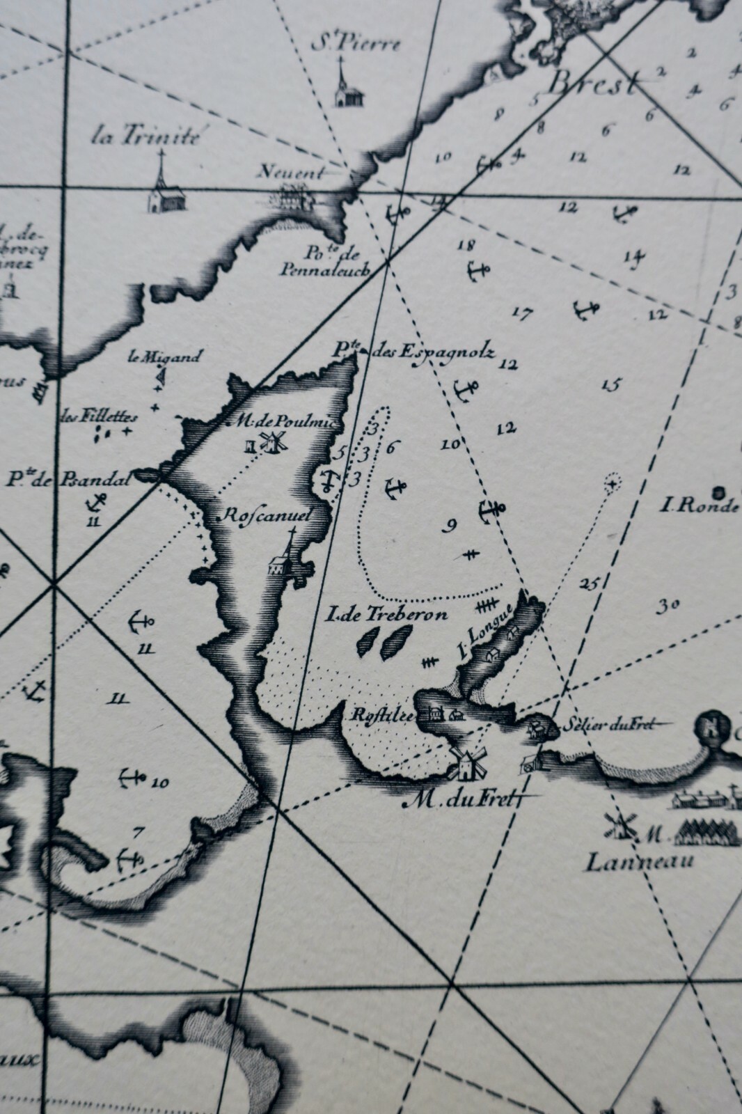 Rare map of Brest's coastal area - Image 4