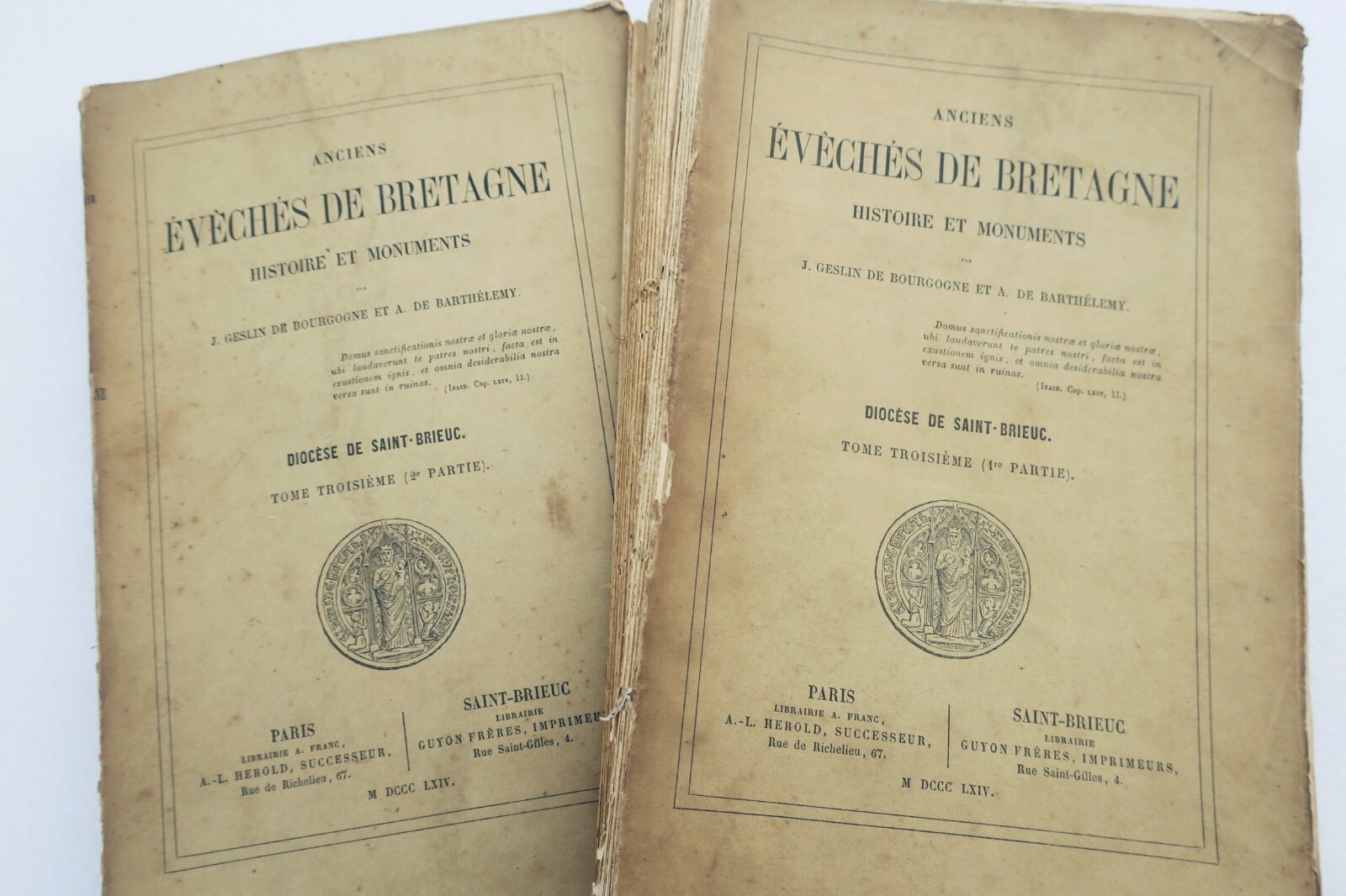 Bretagne GESLIN de BOURGOGNE Anciens évêchés de Bretagne Diocèse de St-Brieuc – Image 9