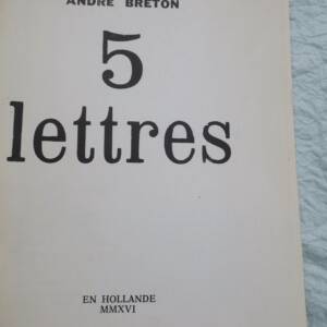 BRETON André 5 LETTRES 2016