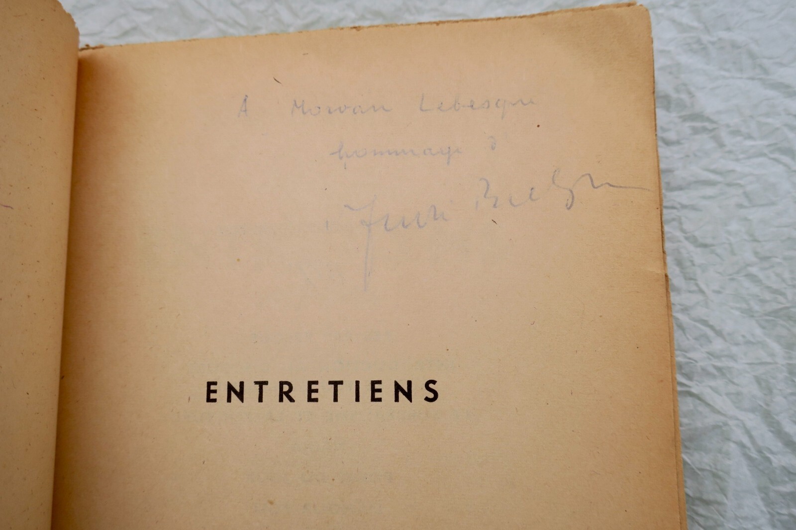 Entretiens breton (André) DÉDICACE + S.P.
