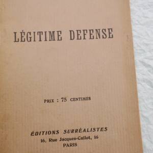 BRETON (André). Légitime Défense. Éditions Surréalistes 1926