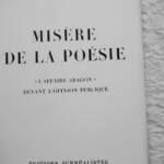 BRETON Misère de la poésie « L’Affaire Aragon » devant l’opinion publique 1932 - La Librairie Antique