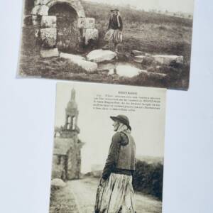 breton paysan de Quéméneven, fontaine Ste marie de ménez-Ménez-Hom...3 CPA
