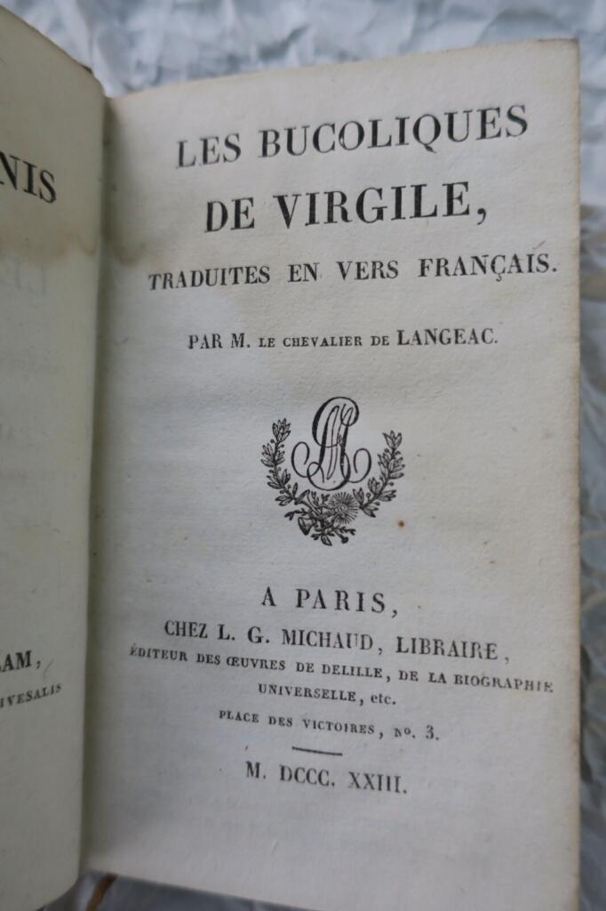 Bucoliques de Virgile. Traduits en vers francais 1823