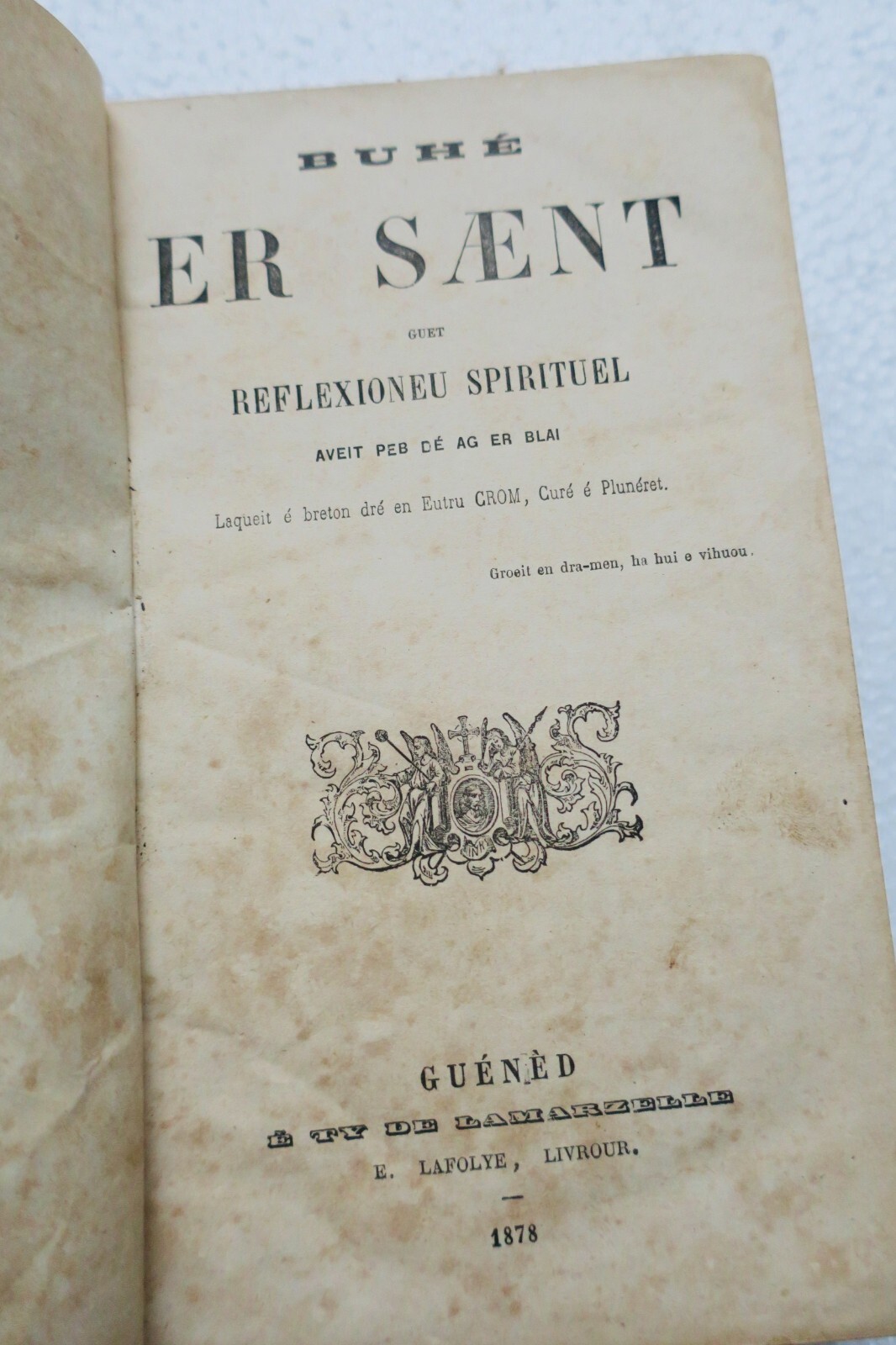 精神的な反省と洞察<span class="lla-card-orig-wrap"><span class="lla-card-orig">❦ Buhé er saent guet reflexioneu spirituel aveit peb dé ag er blai 1878</span></span> - La Librairie Antique