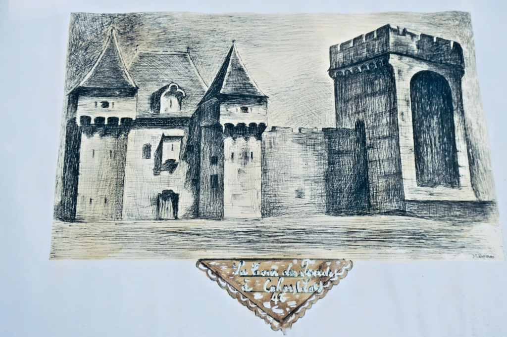 Cahors Hanging Tower - 1946 Etching